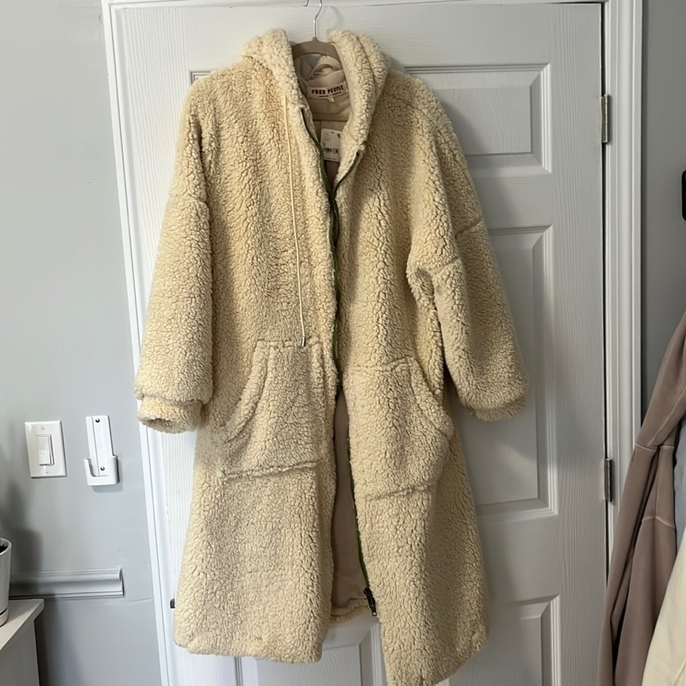 free people teddy jacket in ivory